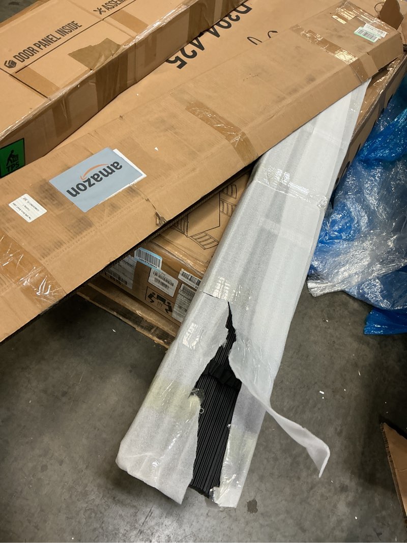 Condition photo showing New/Like New for 2" cordless solid wood blinds for indoor window,59.5" w x 64" h real wooden blackout blinds horizontal shutters, easy to install for home interior windows black