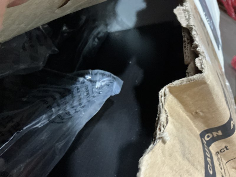 Condition photo showing As Is for Rolanstar Full Bed Frame with Headboard, Bed Frame Full with LED Lights, Camas Full Size Bed with Charging Station, Solid Metal Slats, Noise Free, No Box Spring Needed, Black Black Full Wood Headboard