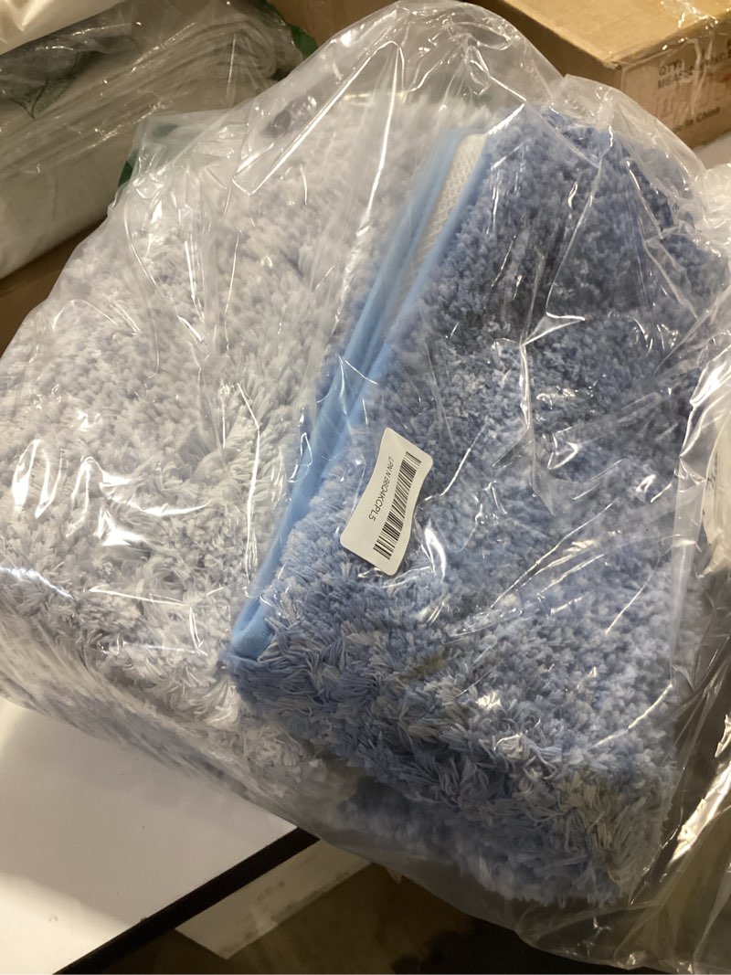 Condition photo showing Good Condition for olanly bathroom rugs mat 50x30, extra soft absorbent microfiber bath rugs, rubber backing, quick dry, machine washable bath mats for bathroom floor, tub and shower, home decor accessories, light blue 50" x 30" light blue