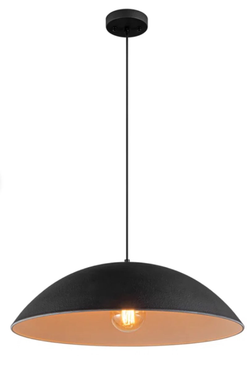 Kensaku 1 - Light Matte Black Dome Pendant