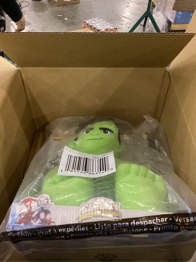 Condition photo showing New/Like New for Marvel Spidey and His Amazing Friends My Friend Hulk Feature Plush - 16-Inch Talking Plush with 16 Unique Phrases Multi