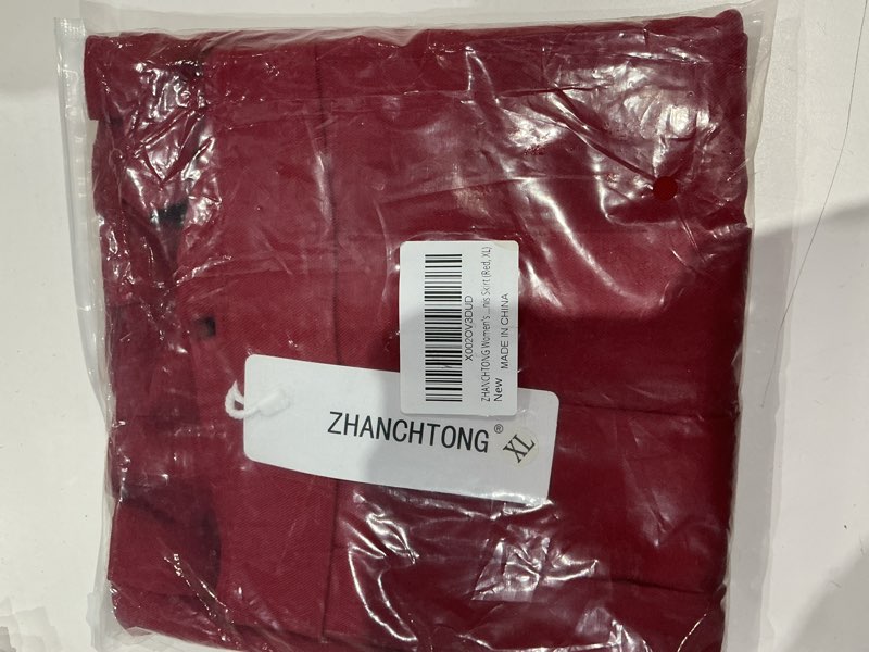 Condition photo showing Good Condition for women's high waist a-line pleated mini skirt short tennis skirt x-large red