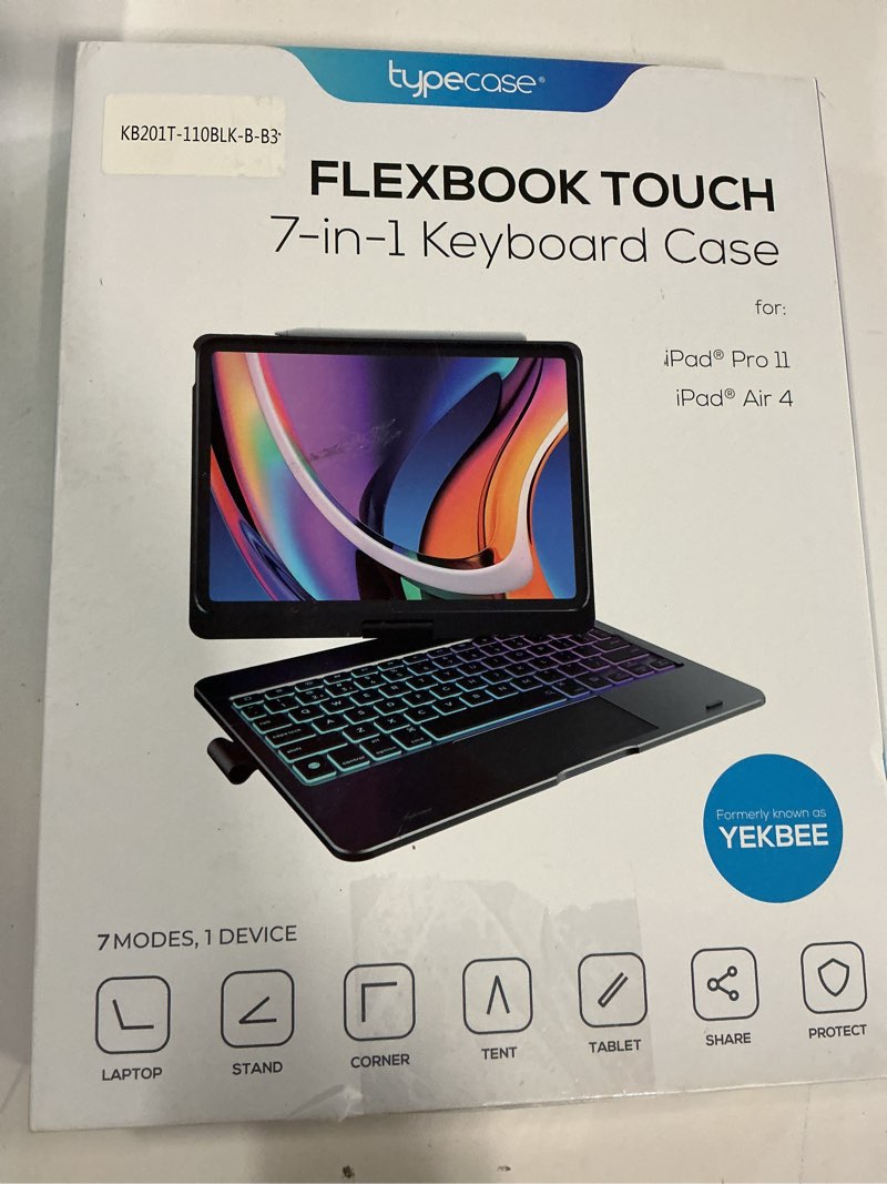 Condition photo showing New/Like New for typecase Touch Keyboard Case for iPad Air 11-inch(M3/M2, 2025/2024) & iPad Pro 11(4th/3rd/2nd/1st Gen), Multi-Touch Trackpad, 11-Color Backlight, 360°Rotatable for iPad Air 5/4th Gen, Black Black iPad Air 11 M3/M2/iPad Pro 11 (2018-2022)/ Air 5/4