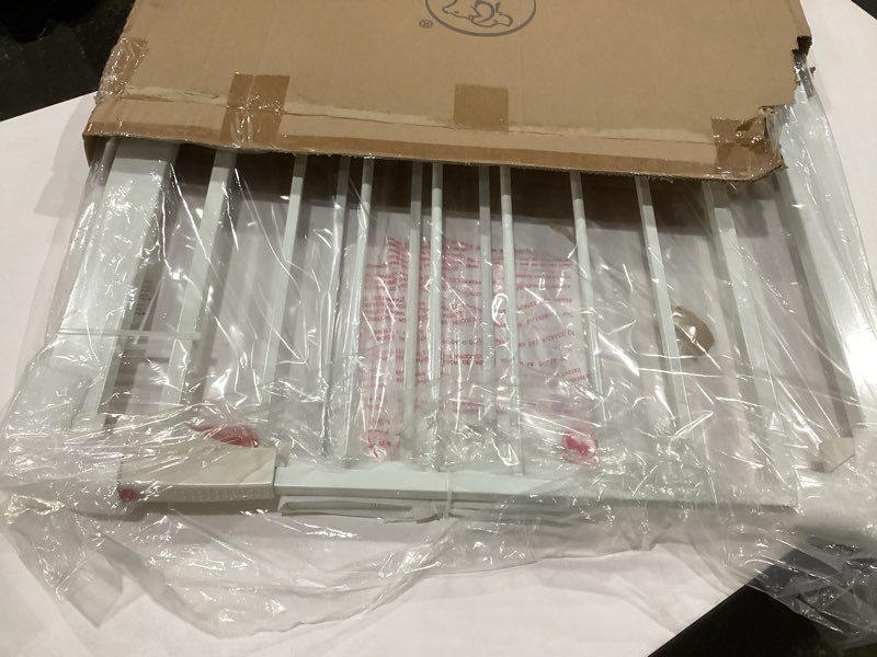 Condition photo showing New/Like New for Cumbor 29.7-48\" Baby Gate for Stairs, Mom's Choice Awards Winner-Dog Gates for Doorways, Auto Close Safety Pet Gate for Dogs Indoor, Easy Install Pressure Mounted Child Gate with Walk Thru Door, White, SIMILAR TO STOCK PHOTO 