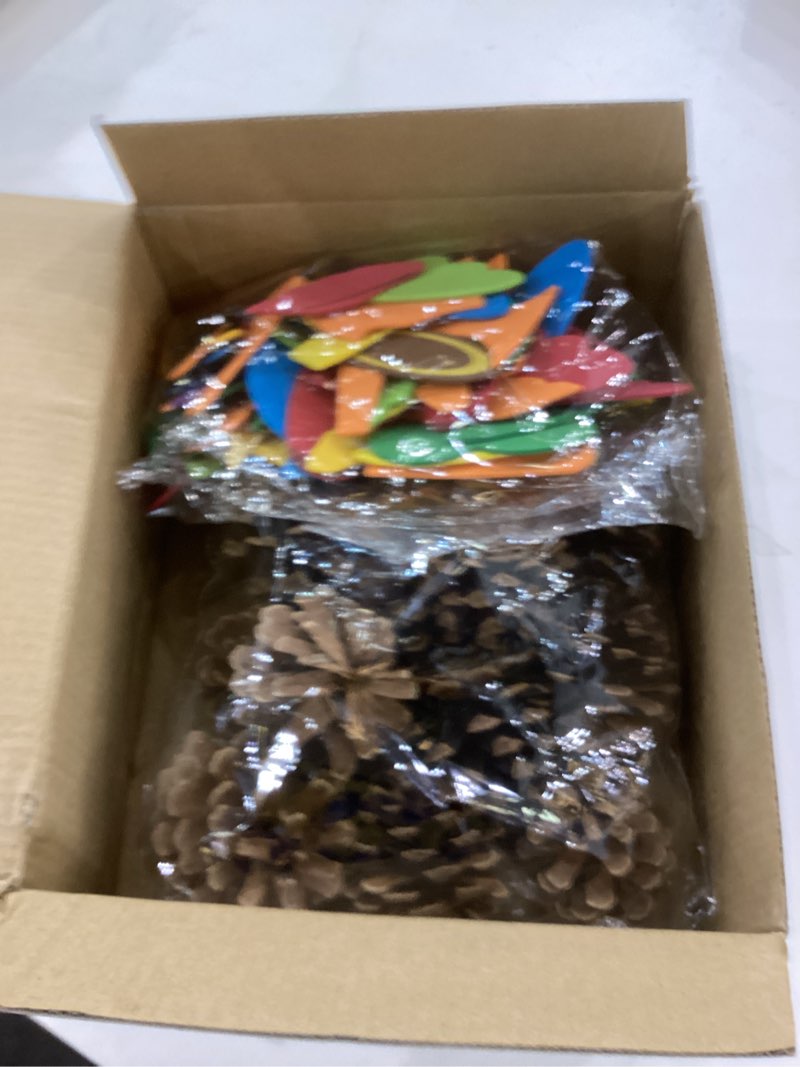 Condition photo showing Good Condition for Qyeahkj Thanksgiving Pinecone Trukey Craft Kit for Kids (Makes 16), Fall Crafts Ornament for Kids Teens Adults Thankful Dinner Party Activity Supplies Classroom Project Table Centerpiece Decorations
