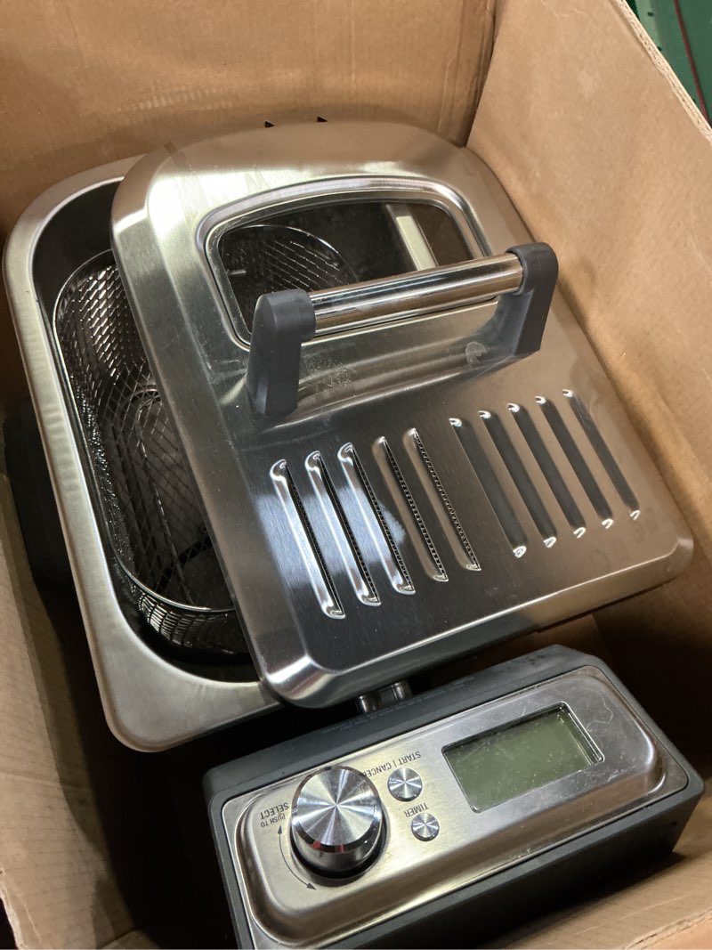 Condition photo showing As Is for breville smart fryer, 4 quart, brushed stainless steel