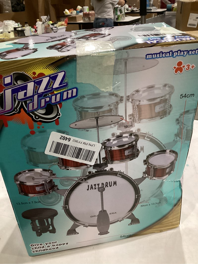 Condition photo showing Good Condition for Kids Drum Set, 5 PCS Drums for Kids with Stool Mini Band Drum Set Musical Instruments Toys Birthday for Toddlers Boys Girls Beginners Medium