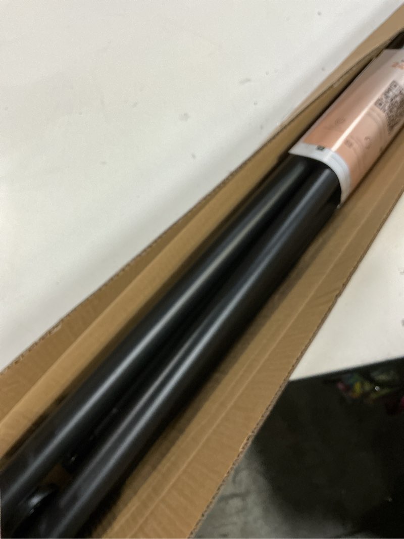 Condition photo showing As Is for allzone tension curtain rod for windows,123 to 160 inch, heavy duty extra long curtain rods, non-slip bathroom shower tension rod, renter friendly, adjustable, spring loaded, black black 123-160 inches