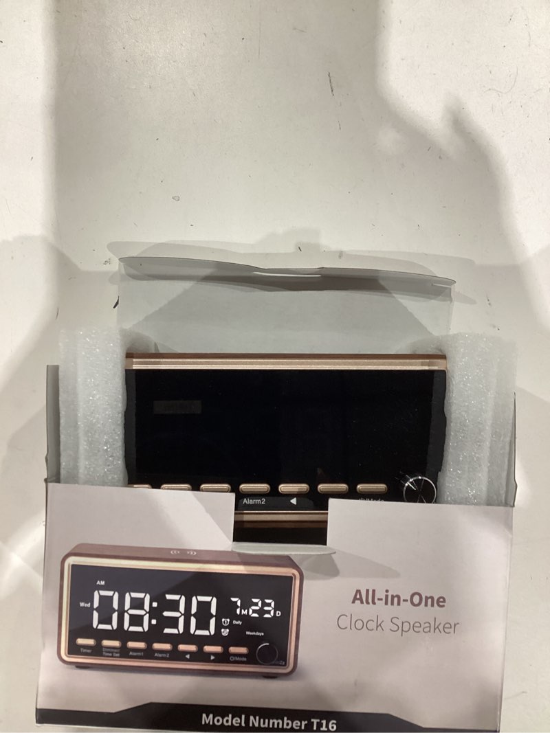 Condition photo showing Good Condition for Digital Alarm Clocks Radio for Bedrooms,FM Radio & White Noise Sound Machine with Timer,Bluetooth Speaker,Dual Alarm Clock with Wireless Charging,Dimmable Big LED Display,Holiday Gifts for Men Women