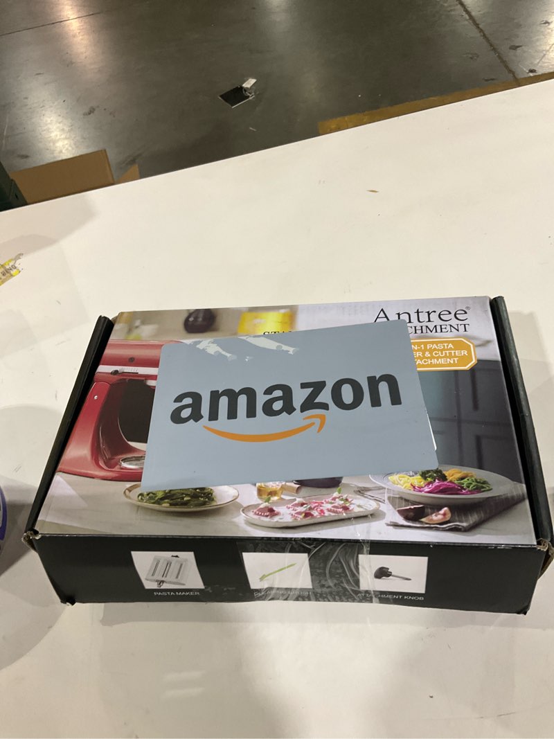 Condition photo showing As Is for Antree Pasta Maker Attachment 3 in 1 Set for KitchenAid Stand Mixers Included Pasta Sheet Roller, Spaghetti Cutter, Fettuccine Cutter Maker Accessories and Cleaning Brush 3 in 1 Pasta Maker Attachment Set