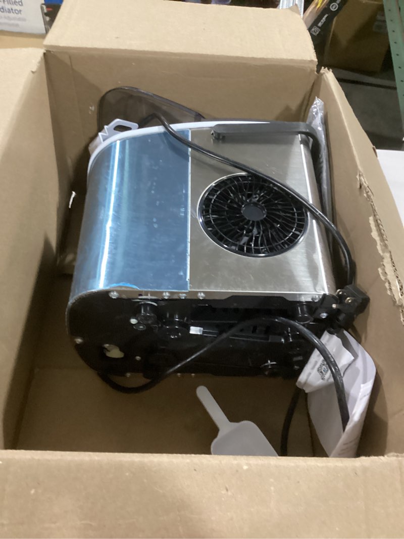 Condition photo showing New/Like New for EUHOMY Ice Maker Countertop, 9 Cubes Ready in 6 Mins, 26lbs/24H, Self-Cleaning, Portable Ice Maker Machine with Carry Handle, Basket and Scoop, 2 Sizes of Bullet Ice for Home, Kitchen, Office Silver 26Lbs/Day