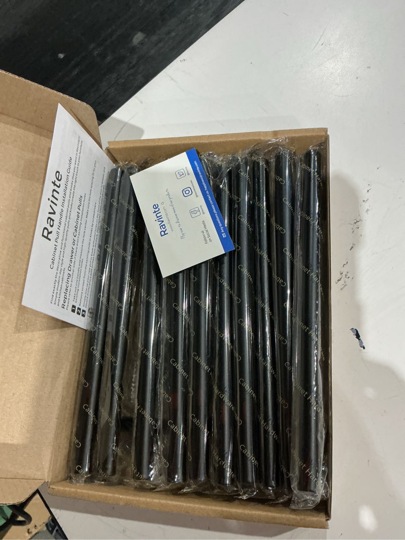 Condition photo showing Good Condition for ravinte 10 pack 8-13/16 inch cabinet handles matte black stainless steel kitchen drawer pulls cabinet pulls 8-13/16"length,6-1/4" hole center 10 8-13/16 inch?6-1/4 inch hole center?