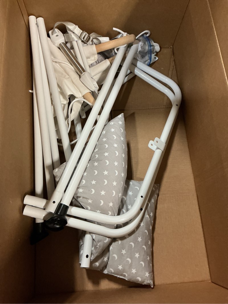 Condition photo showing As Is for 2 in 1 baby jumper & swing, baby jumper for indoor and outdoor use, toddler swing with foldable stand, stable bouncer jumper?white?