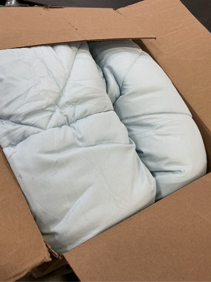 Condition photo showing As Is for CozyLux Full Size Comforter Sets Light Blue - 7 Pieces Bed in a Bag Full, Luxury Soft Bed Set for All Seasons, Bedding Set with Down Alternative Comforter, Sheets, Pillowcases & Shams Light Blue Full