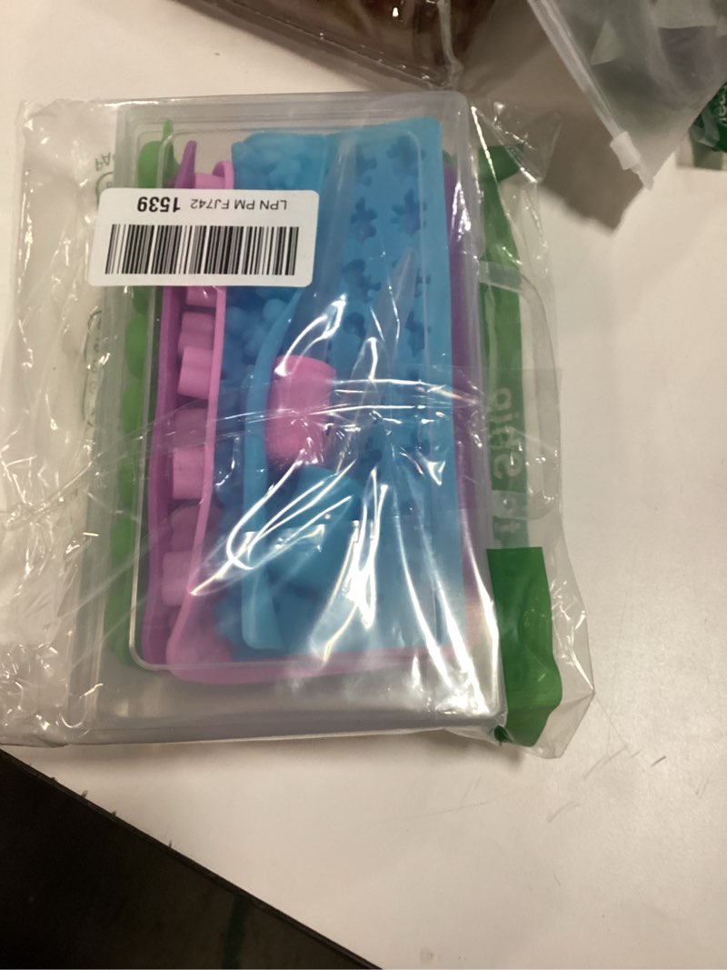 Condition photo showing Good Condition for Gummy Bear Candy Molds Silicone, Gummy Molds with 2 Droppers, Non-Stick Silicone Candy Molds Including Mini Dinosaur, Bear Shape, Hearts and Mini Donut, Set of 4