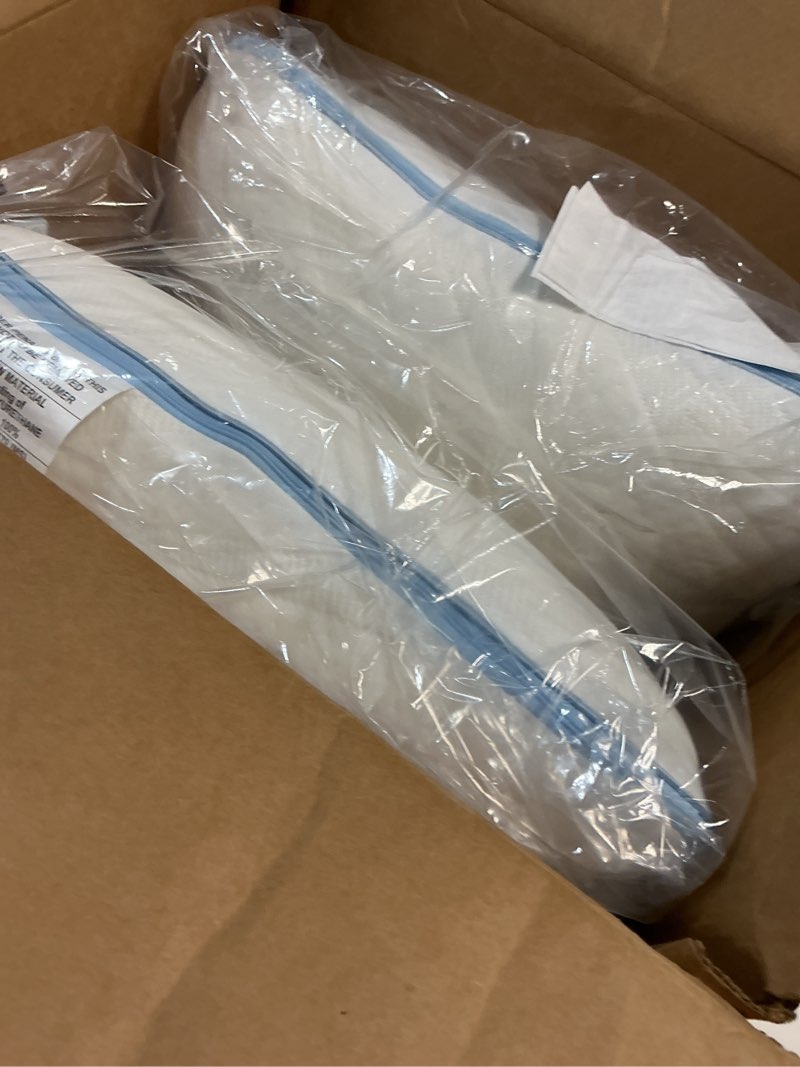 Condition photo showing New/Like New for Sealy Dreamlife Queen Size Memory Foam Cooling Pillow with Surface Guard Technology, Removable Machine-Washable Cover, 1 Year Limited Warranty, White (2 Pack) 2 pack Queen