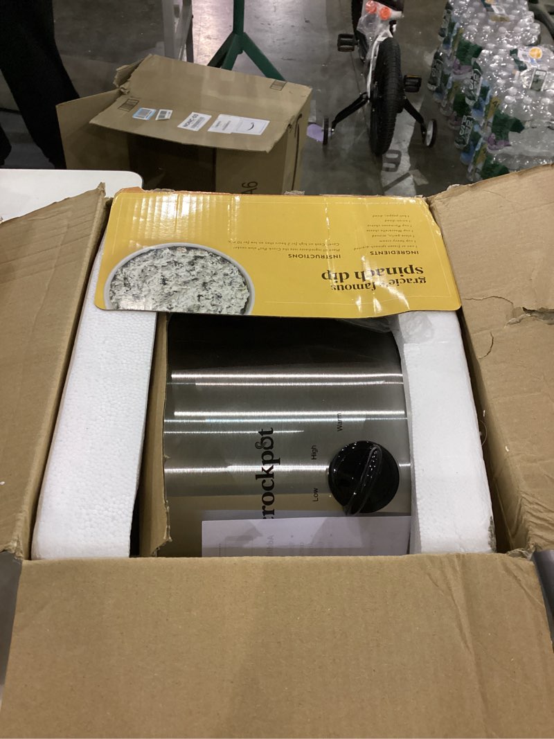 Condition photo showing As Is for Crockpot Manual 3-Quart Slow Cooker Silver 3 Quarts