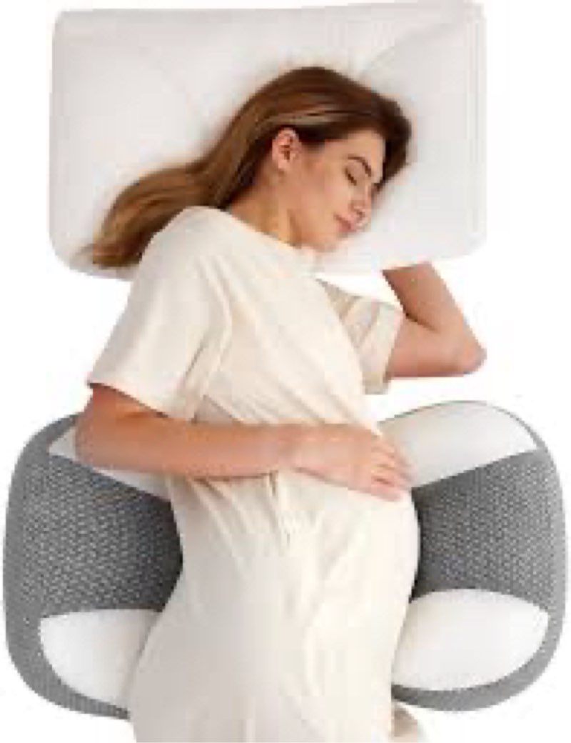 Momcozy Plus W Shaped Pregnancy Pillow for Sleeping - Adjustable Maternity Pillow for Side Sleepers 