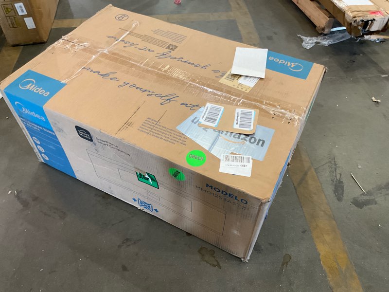 Condition photo showing Good Condition for midea mmo12s3astz over the range microwave oven, 1.2 cu.ft slim microwaves with sensor cook, stainless steel microwaves, 1000w heating power with 400cmf vent fan