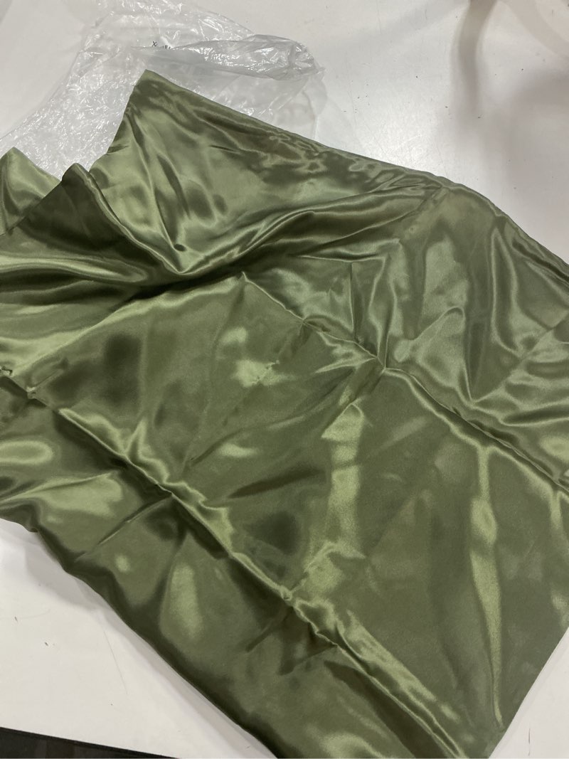 Condition photo showing Good Condition for quince, 100% mulberry silk pillowcase 20”x26”/, dusty olive