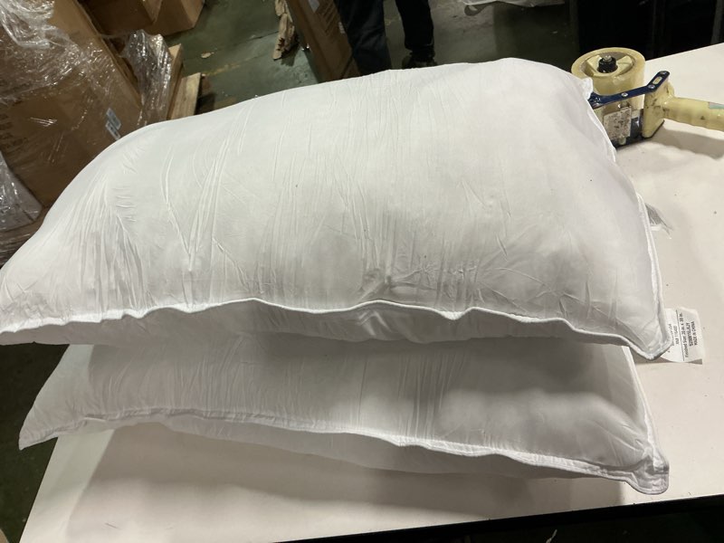 Condition photo showing Good Condition for Amazon Basics Down Alternative Pillows, Soft Density for Stomach and Back Sleepers, Queen - Pack of 2, White, 30 in L x 20 in W Queen - Pack of 2 Soft
