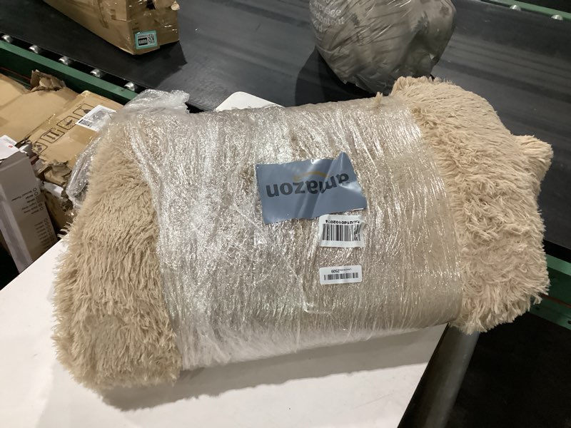 Condition photo showing Good Condition for yongyangjuxin fluffy rug shag area rug, beige 8x10 area rugs for living room, large shag area rugs for bedroom kids room home decor, upgrade anti-skid rectangular fuzzy rugs 8' x 10' (rectangular) beige