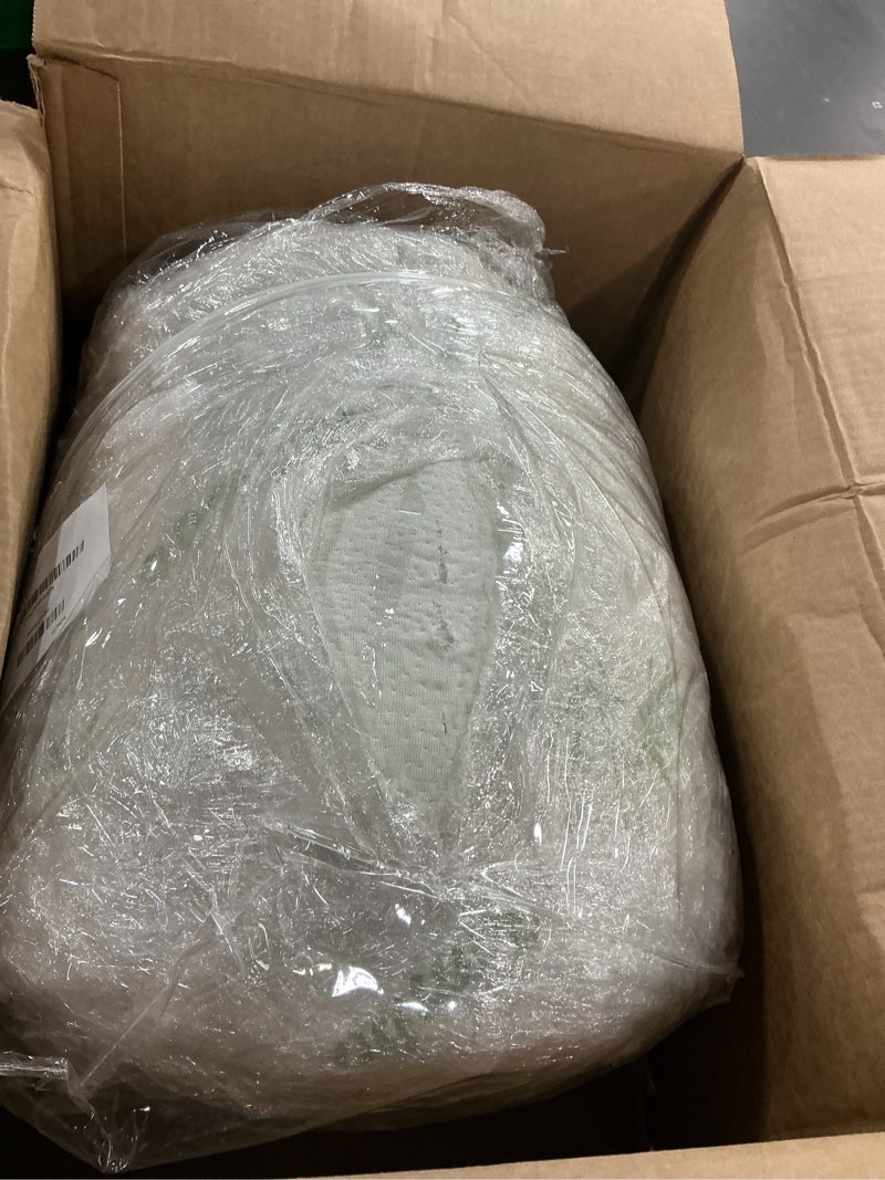 Condition photo showing As Is for Ultra Soft King Size Mattress Topper - Viscose Made from Bamboo Pillow Top Mattress Pad for Back Pain Relief - Naturally Cooling for Hot Sleepers, Green Green King