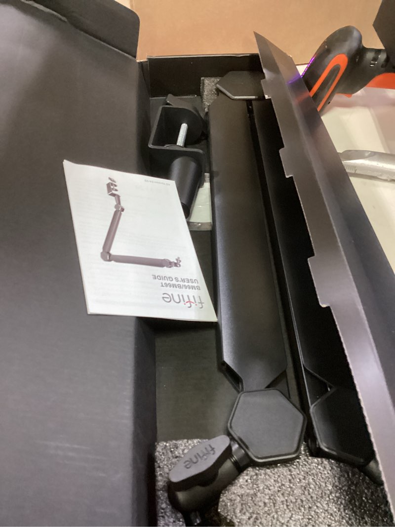Condition photo showing Good Condition for FIFINE Mic Arm Stand, Microphone Boom Arm with Desk Clamp, Cable Channels, 3/8" to 5/8" Threads, Heavy Metal Microphone Stand for Podcast, Vocal Recording, Gaming-BM66 Black