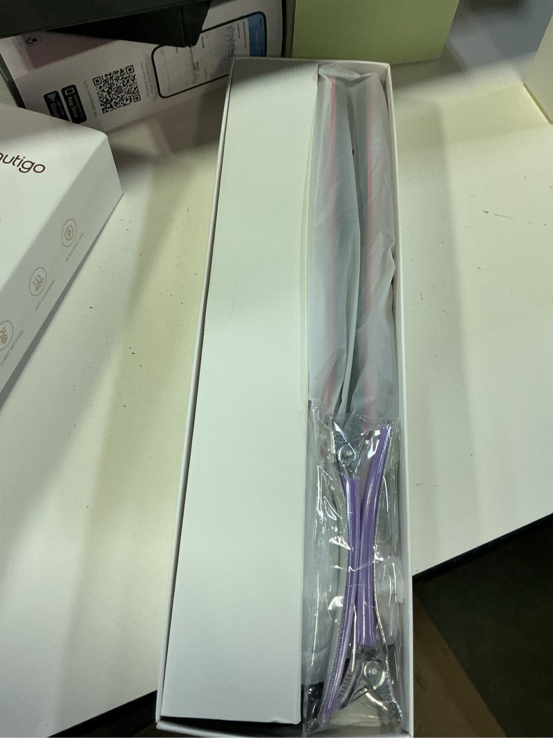Condition photo showing New/Like New for steam hair straightener flat iron, anti-frizz moisturizing steam, reduce heat damage, 20s fast heat, ceramic plates for thick, curly & frizzy hair, beautigo, rose gold