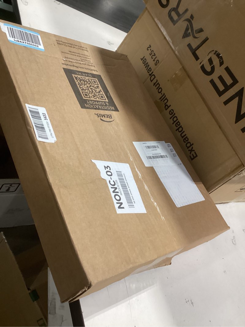 Condition photo showing New/Like New for MAYFAIR 1844CP 000 Toilet Seat with Chrome Hinges will Never Come Loose, ELONGATE , White