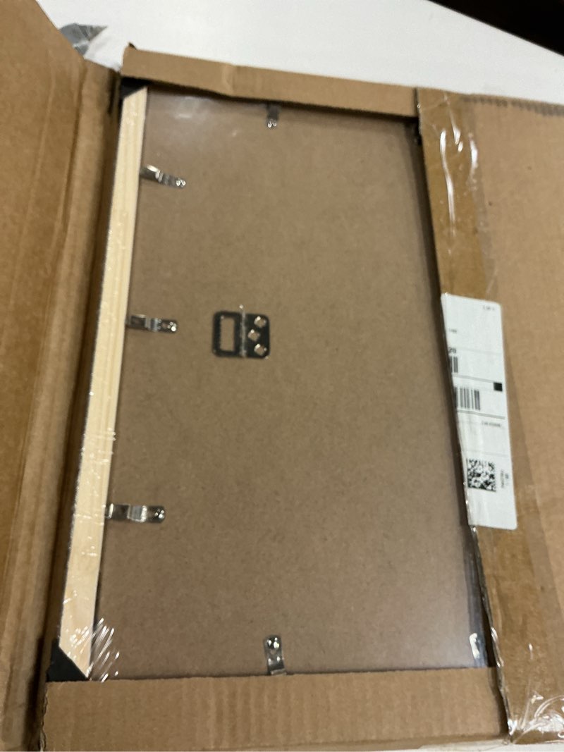 Condition photo showing New/Like New for 16x16 Wood Frame White, Modern Natural Woodgrain 16x16in Picture Frame, Rustic Wooden 16 x 16 inch Gallery Wall Photo Poster Frame with HD Plexiglass, Horizontal Vertical Wall Mounting Display 1pcs White 16x16