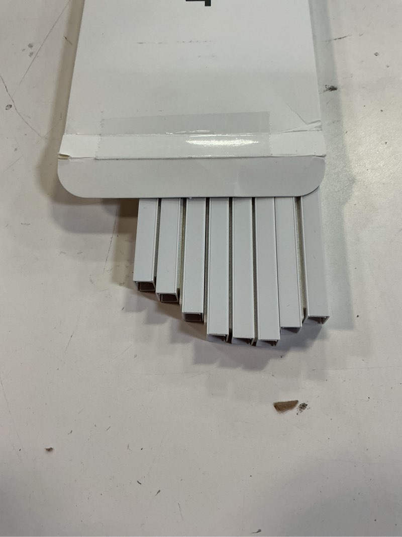 Condition photo showing Good Condition for Yecaye Cord Hider, 113in One-Cord Cable Concealer, Cord Covers for Wires on Wall, Easy Install Cable Management Kit for 2 Small Wires, Cables Raceway Home Office, W0.59in H0.4in, White Small White