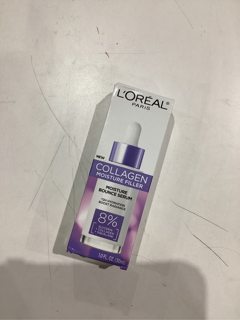 Condition photo showing New/Like New for L'Oreal Paris Collagen Moisture Filler Moisture Bounce Face Serum, Glow Serum with Collagen, Glycerin, and Squalane for Bouncy, Radiant, Hydrated Skin