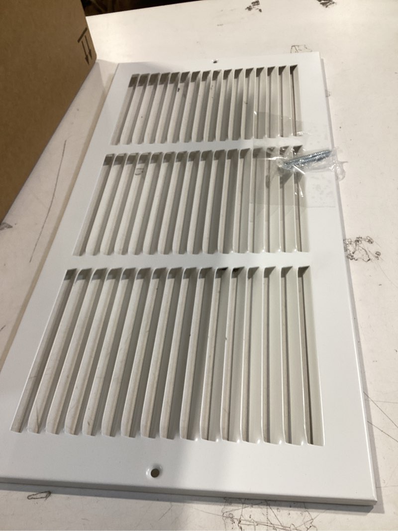 Condition photo showing Good Condition for Similar as 18\"W x 8\"H [Duct Opening Size] Steel Return Air Grille, Air Return Vent Cover for Ceiling and Sidewall - HVAC Air Vent Covers - [Outer Dimensions: 19.75\"W x 9.75\"H] 18\"W x 8\"H [Duct Opening]