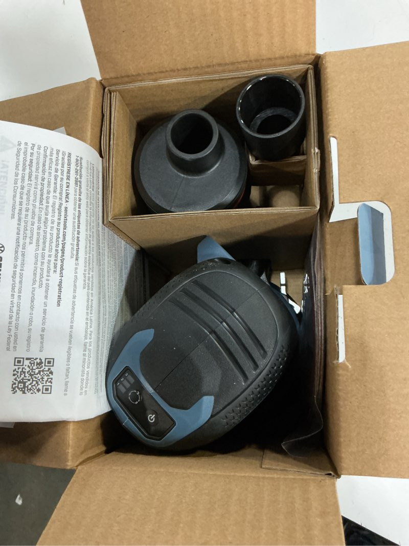 Condition photo showing New/Like New for senix 20v cordless 5-inch 3-speed orbital sander (brushless motor + led light + dust collection adaptation, no battery)