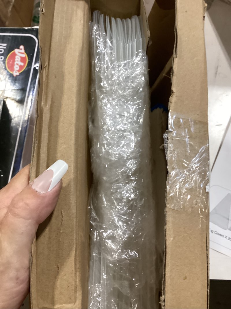 Condition photo showing As Is for similiar product40 pieces garden cloches for plants, reusable plastic plant seedling protector with 80 ground securing peg, transparent bell jar cloches to protect plants from birds, slugs, sun, frost, freeze weather