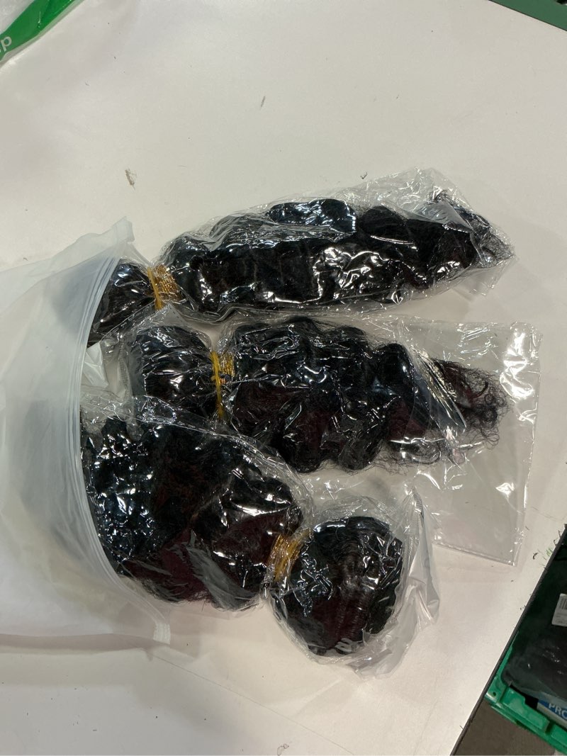 Condition photo showing Good Condition for billtiiww black human hair bundles loose deep bundles brazilian 12 14 16 inch natural color deep human hair soft and silky for women #1b black-dp 12 14 16 inch