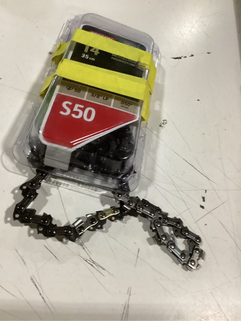 Condition photo showing As Is for oregon s50 50 link replacement chainsaw chain for 14-in, 0.05-in gauge, 3/8-in pitch