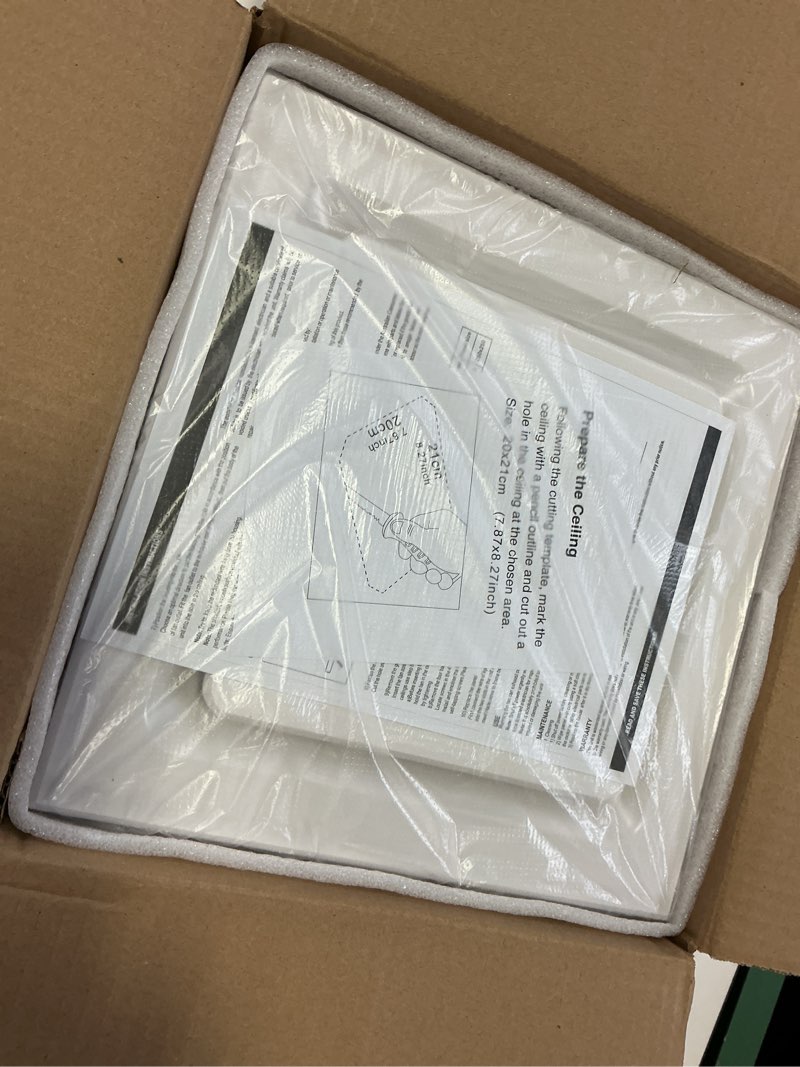 Condition photo showing New/Like New for Bathroom Exhaust Fan 10" Panel Ultra Quiet without Light?8x8 Mount?, 110CFM, 4" Duct for Bathroom/Garage/Home style1 8in(Hole Size)