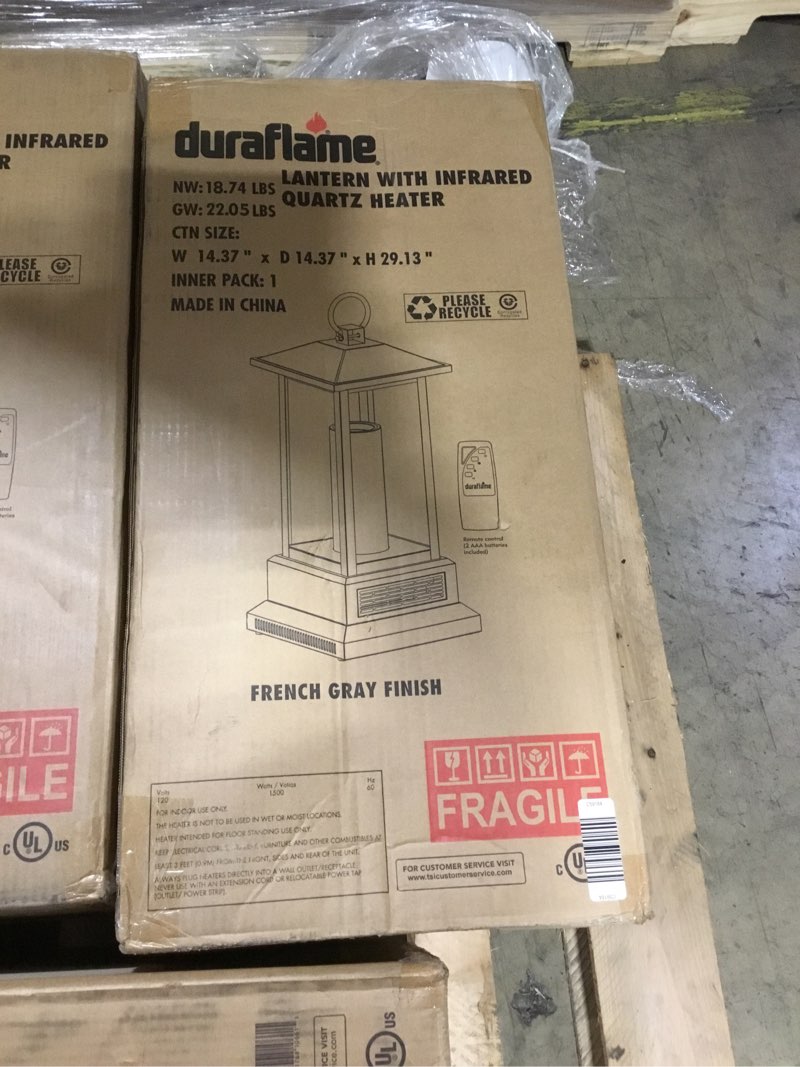 Condition photo showing Good Condition for 28" Electric Lantern W/ Infrared Heat & Remote/ French Gray Finish