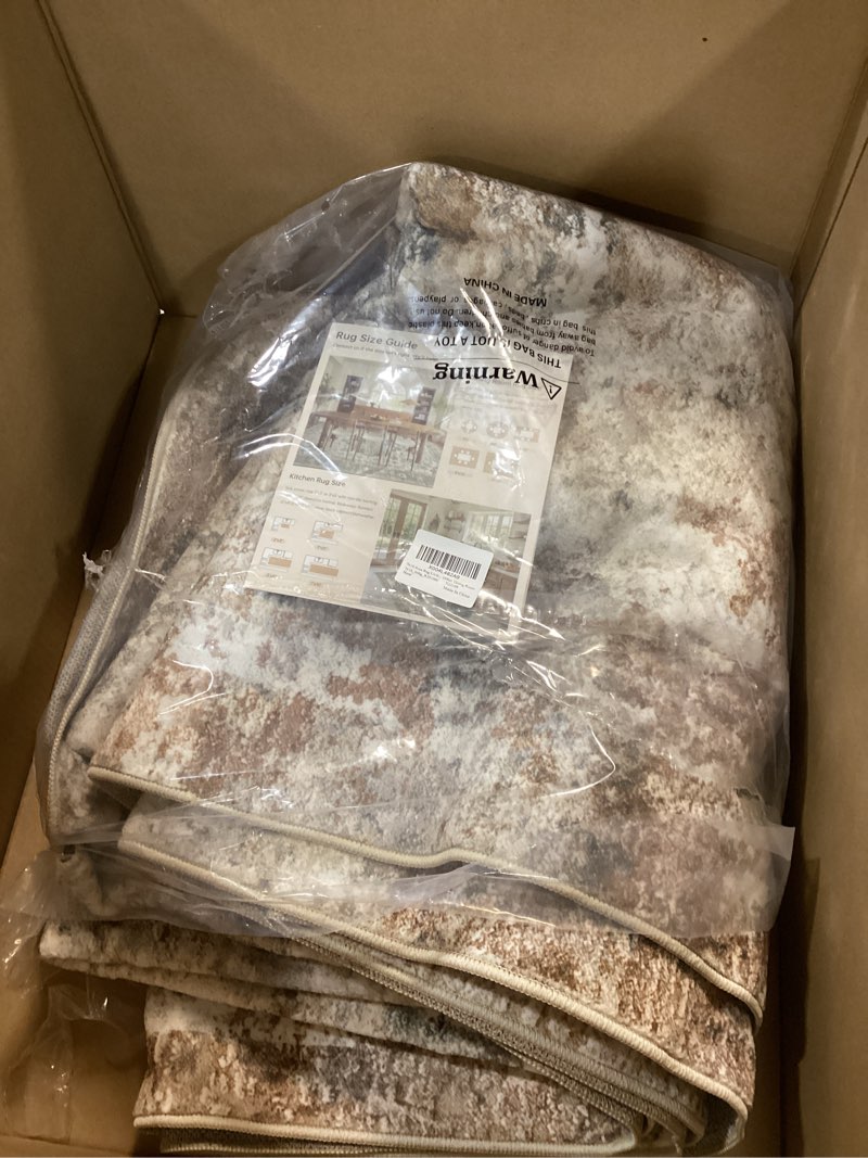 Condition photo showing Good Condition for 7x10 Area Rug Living Room: Washable Large Abstract Modern Soft Rugs Stain Resistant Indoor Floor Non-Slip Accent Carpet for Young Career Worker Aged 25-34 - Bedroom Playroom Office Dining Room Abstract Grey Brown 7' x 10' (Rectangular)