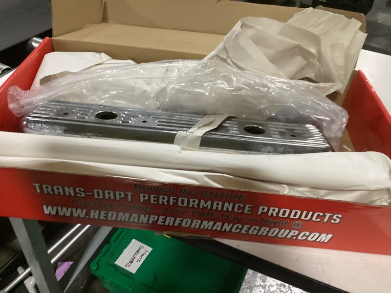 Condition photo showing As Is for Trans-Dapt Performance Trans-Dapt 9702 Chrome Valve Covers - Set of 2