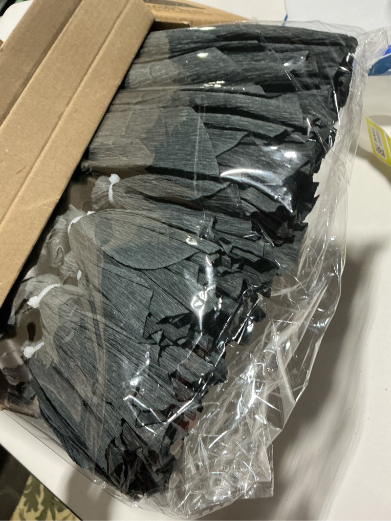 Condition photo showing Good Condition for Giant Paper Flowers Artificial Large Paper Flower Decoration for Handcrafted Wall Backdrop Christmas Mexican Wedding Graduation Bridal Shower Birthday Party Supplies(Black,12 Pcs) Black 12