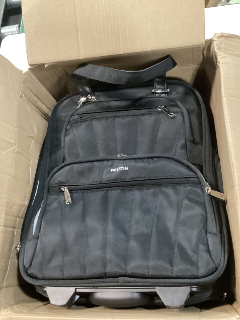 Condition photo showing Good Condition for underseat carry on luggage with wheels, 16-inch softside rolling under seat luggage, lightweight overnight carry on suitcase for women men(black)