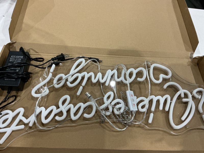 Condition photo showing Good Condition for sylhome large ¿quieres casarte conmigo? led neon light sign spanish will you marry me wedeing wall sign decor bridal shower banner backdrop 12v powered 23.6" x 10.3" warm white ¿quieres casarte conmigo?