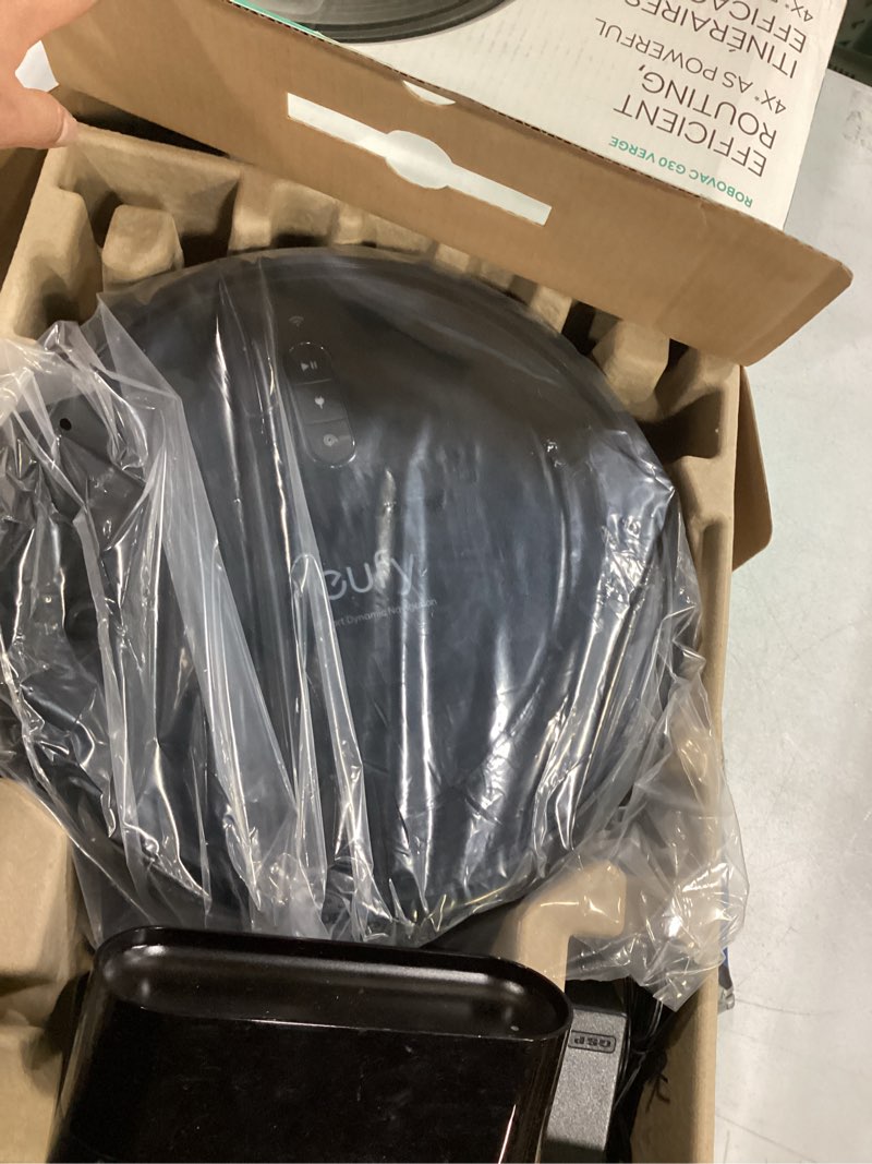 Condition photo showing New/Like New for eufy robot vacuum 11s max, super thin, powerful suction, quiet, self-charging robotic vacuum cleaner, cleans hard floors to medium-pile carpets, black 01-11s max