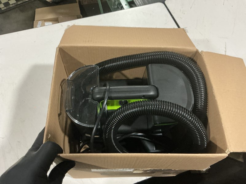 Condition photo showing As Is for bissell® little green® max pet portable carpet and upholstery deep cleaner, car/auto detailer, with self-cleaning tough stain tool and pet hair removal tool (3860) little green max pet