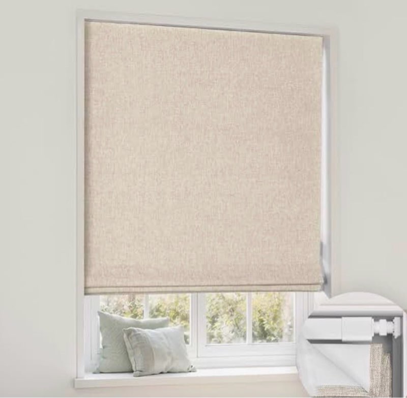 doing-x no drill blackout roman shades for indoor windows,cordless roman blinds,linen no tools windo