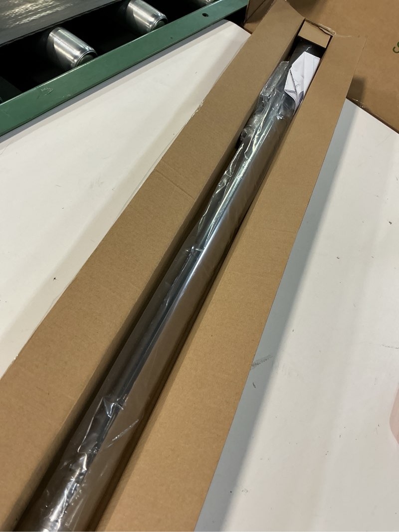 Condition photo showing Good Condition for premium oval closet rod with end supports- chrome, adjustable, heavy duty, no-cut 31"-51" chrome 31"-51"