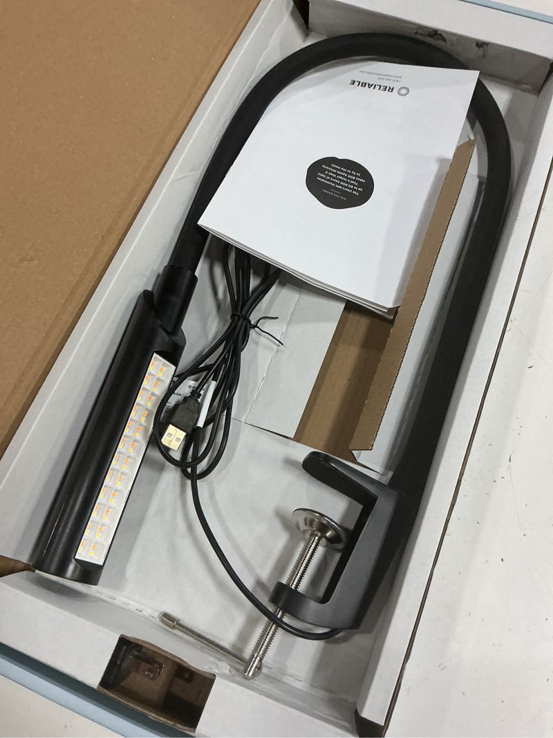 Condition photo showing Good Condition for reliable uberlight flex 3200tl task light – led portable desk light with clamp, usb connection, 26.5” flexible gooseneck, 270° rotational head, 9 light settings, and up to 60,000 hours of use (black)